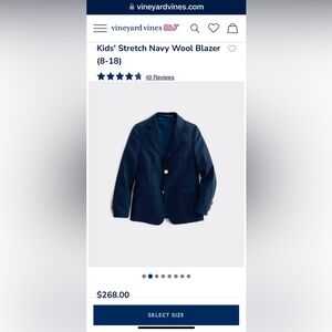 Vineyard Vines Kids' Navy Wool Blazer